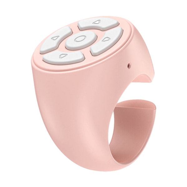 Fingertopps Trådlös Bluetooth Fjärrkontroll, Kreativ Fjärrkontroll Scrollring, Trådlös Kamera Fjärrutlösare, Video Fjärrkontroll App Sida Vänd pink one-size