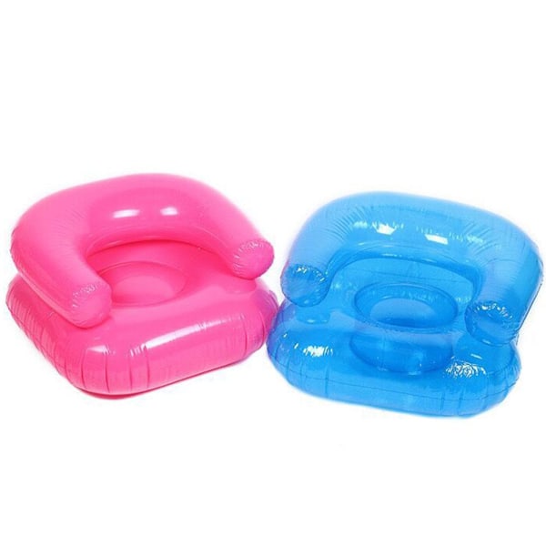 Uppblåsbara Stolar, Transparenta Ergonomiska Uppblåsta Stolar, PVC Uppblåsbar Soffa för Inomhus Sovrum Balkong Utomhus Trädgård Pool Avkoppling Blå, E Pink Child
