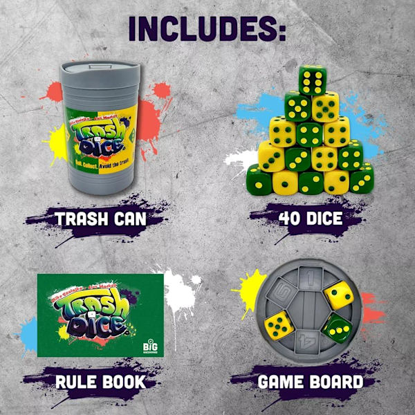 Big Discoveries Dumpster Dice - Snabbt Familjetärningsspel Kul för 4 spelare Board一 1set One size