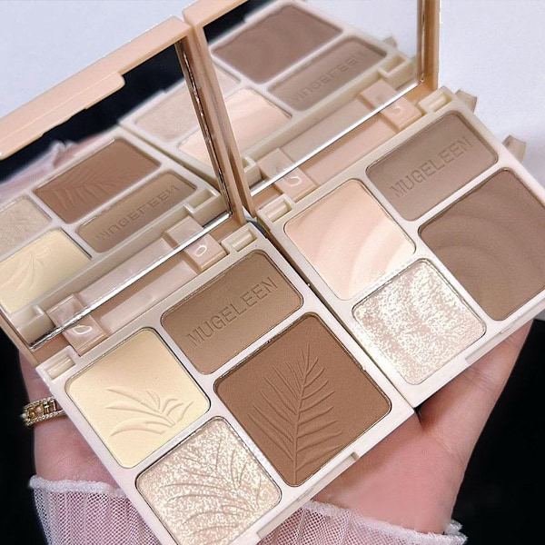 Fyrfärgspenna Highlighter Långvarig Mjuk Lätt Konturpalett Ansiktsmakeup style 1 one-size