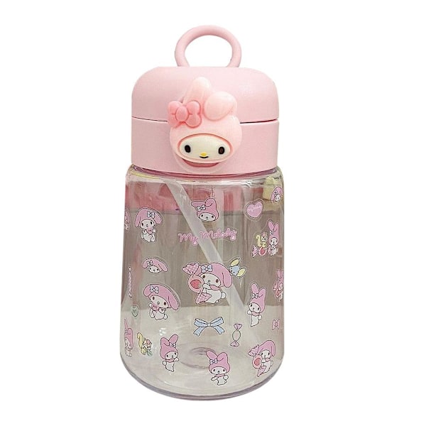 400ml Sugrör Vattenkopp Cinnamoroll Kuromi Melody Sugrör Utomhus Portabel Vattenflaska Kopp Spelare C1v2 pink rabbit 400ml