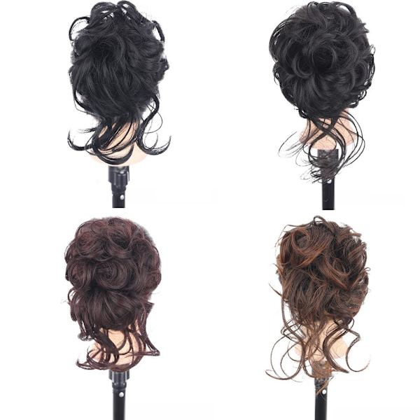 Naturlig Clip on i Messy Bun Hårdel Förlängning Hår Bröllop Clip SA Claw X6C7 Light Brown one size