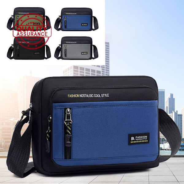 2025 Ny Herr Casual Axelväska Vattentät Oxfordväska Tyg All-match Crossbody Trendig M3o6 Black One size