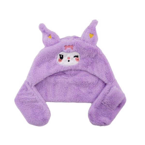 Vinter Söt Barnmössa Halsduk Hatt i ett stycke Varm Plyschmössa Tvådelad Q4d2 Purple One size