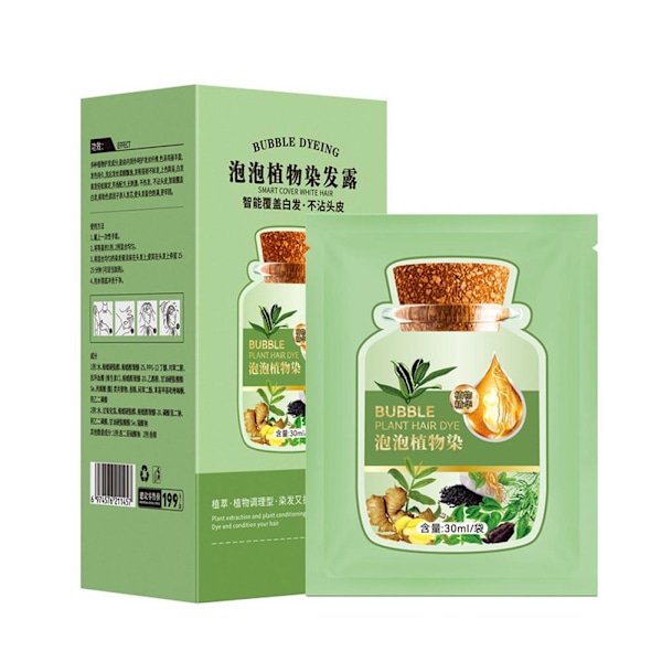 Icke-stimulerande bubbelhårfärg lätt att tvätta Unisex Naturlig växthårfärg; G1A8 chestnut brown 10pcs*30ml