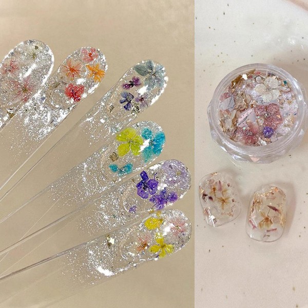 Nagelkonst Tillbehör Netto Röd Sommar Färg Blommor Opal Konst Material Nagel Tillbehör Pulver L9j1 LP-345 1pcs