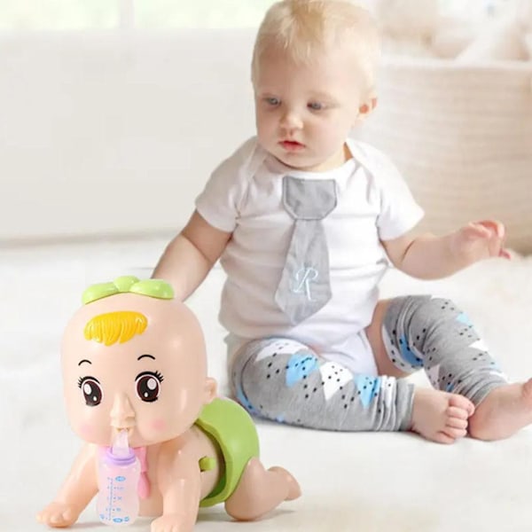 Krypande babyleksaker Dockor Guide Bebisar Lär sig Gå Utbildning Små Lärande Krypande Dockor S6L1 green one-size