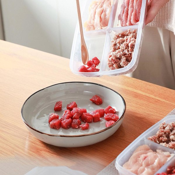 Förvaringslåda för kylskåp, fyra fack, matlåda för kött, förvaringslåda, förvaringsfat G7d4