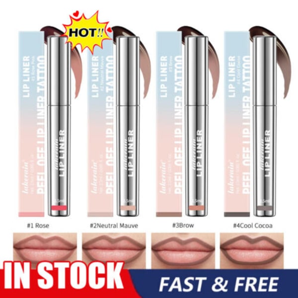 Läppenna Stay-N - Peel-off Läppenna Tattoo, Läppfärg Peel Off Långvarig UK- #3 Brow 1pcs