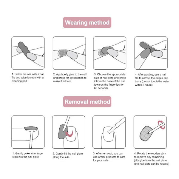 Nagelkonstverktygssats Nagelgelélim DIY-set Filremsa för nybörjare Lot M4 setB 5pcs