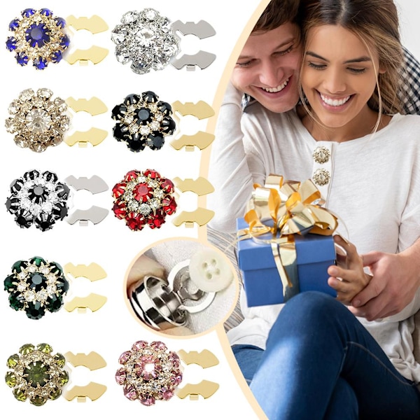 Rhinestone Knappöverdrag, Knappar med Tryckknappar och Tång för Klänning Kostym Skjorta B0 Golden red 1pcs