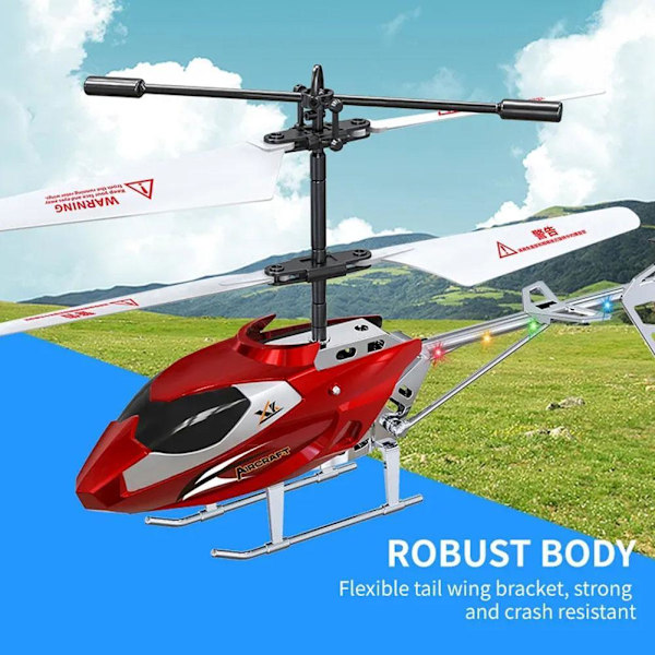 Helikopter Fjärrkontroll Flygplan Leksak för Barn Tålig Kollisionslegering ≮ B6B2 red 2.5CH
