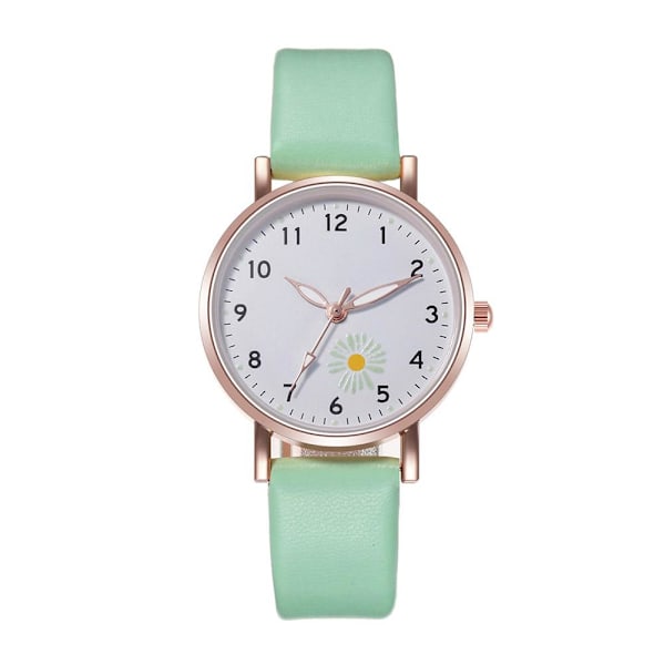 Lysande Klocka Nattlysande Kvinnor Söt Läder Enkla Klockor Liten Urtavla Quartz J4O3 Light Green One size