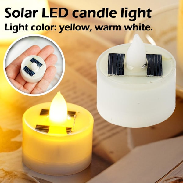 1/5/10st Solar LED Ljuslykta Värmeljus Solcellslampa Trädgård Utomhus Warm white One-size 5pcs