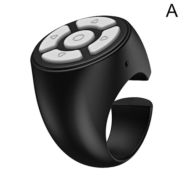 Fingertopps Trådlös Bluetooth Fjärrkontroll, Kreativ Fjärrkontroll Scrollring, Trådlös Kamera Fjärrutlösare, Video Fjärrkontroll App Sida Vänd black one-size 2pcs