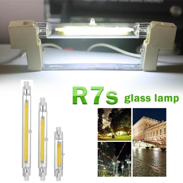 LED R7s COB 78mm 118mm Dimbara glasrör 15W 30W Lampbyte yellowA 78mm