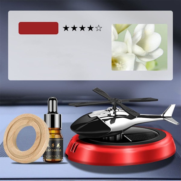 Soldriven Helikopter Luftfräschare Bil Flygplan Doftspridare Ornament♤ Red Gardenia one size