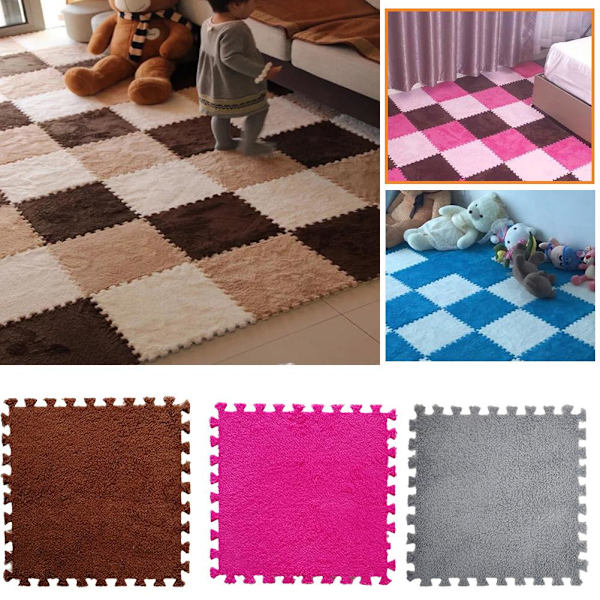 Suede skarvning Matta Mjuk Plysch Matta Heminredning Mattor För Barn Dekor Sovrum S7Q0 rose red 1pcs