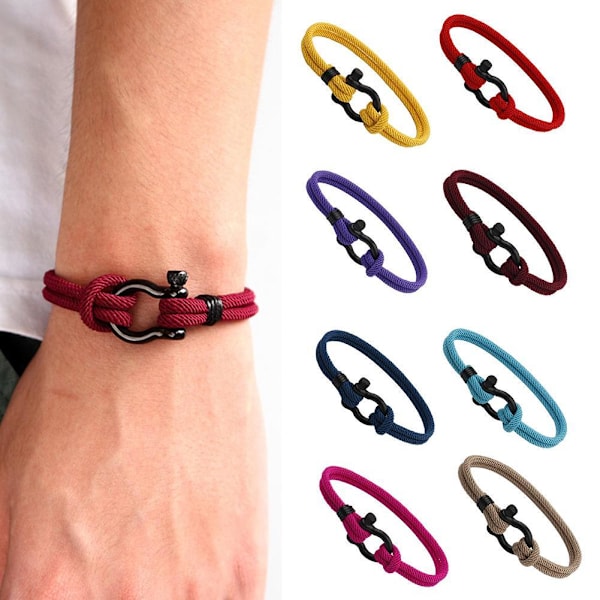 U Platt Form Justerbart Schackelspänne För Överlevnad V4N9 Armband Rep V4A6 navy blue One-size