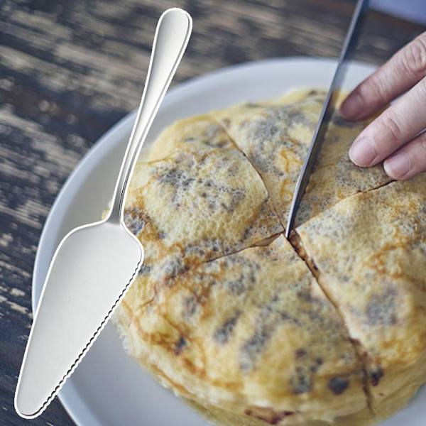 Tårtspade Pizzaspatel Tårtkniv Skovel Skärare Rostfritt Stål Dessert T0N9 silver one-size