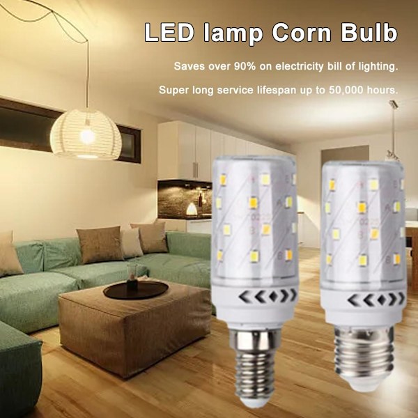 Fullspektrum Ögonskydd LED Majskolv - Liten Skruv Ljus Lampa дυ I2O I9Z1 E14 small screw Cold White