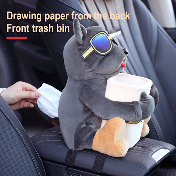Mjuk Plysch Bil Tissue Box Papperskorg Soptunna Bil Armstöd Ny UK Förvaring V6C5 A as shown