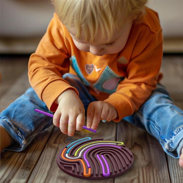 Sensorisk aktivitetsbräda Fidget Leksaker för barn 3+ & Vuxna med Reli rectangle rainbow 1 board+10 sticks