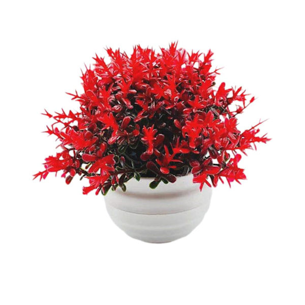 Falska konstgjorda krukväxter i kruka Utomhus Trädgård Heminredning bright red 1set