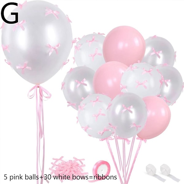 Rosa Rosettballonger, 5 st 12\" Rosa Ballonger & 30 st Mini Rosa Sati G 1set