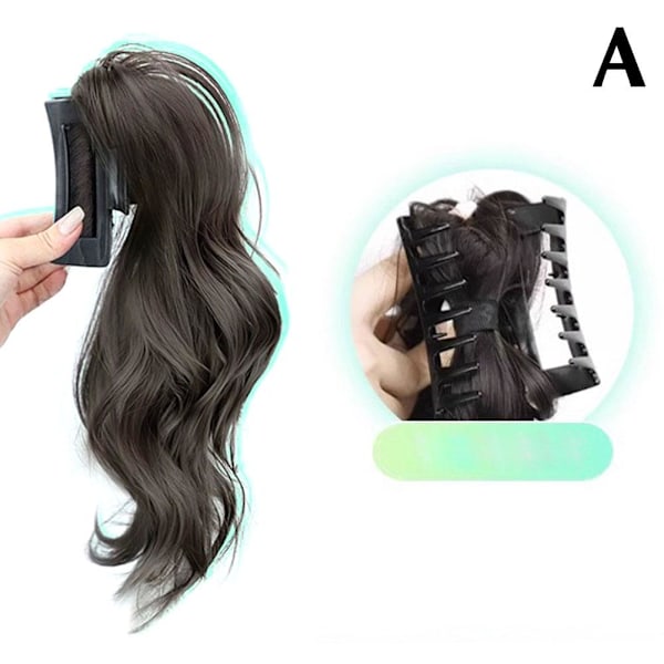 Naturlig peruk klämma hästsvans peruk för kvinnor 30cm lätt lockig falsk hästsvans hårförlängning N3t2 dark brown 1pcs