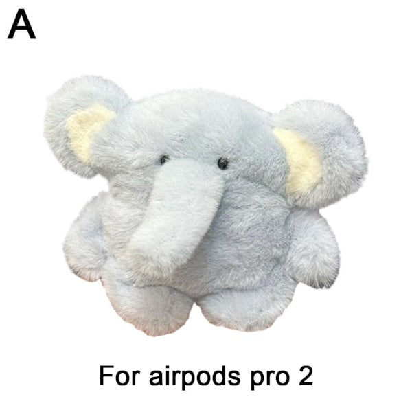 3D Söt Plysch Elefant Plysch Hörlursfodral Skydd Laddare Bofor A elephantA for airpods pro 2