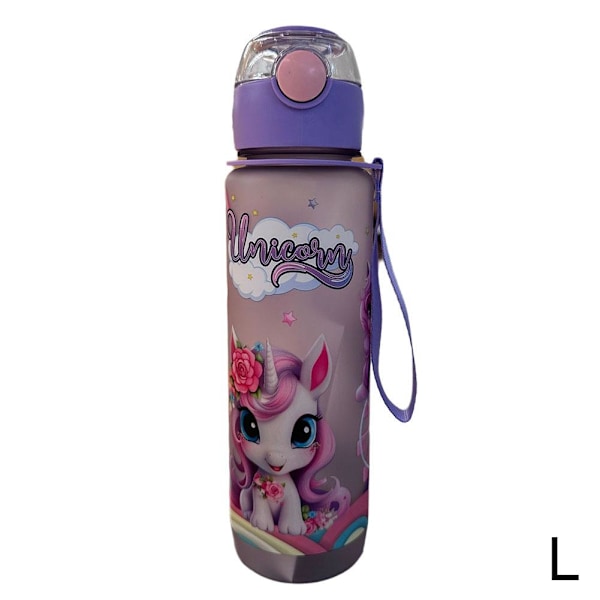 700ml Tecknad Plast Vattenflaska Söt Rymdflaska - Fri Hög Tem Frosted Purple 700ml
