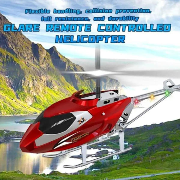 Helikopter Fjärrkontroll Flygplan Leksak för Barn Tålig Kollisionslegering ≮ B6B2 red 2.5CH