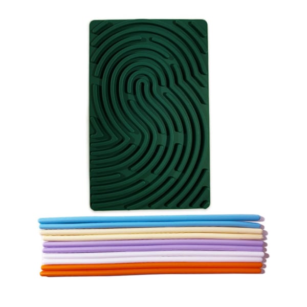 Sensorisk aktivitetsbräda Fidget Leksaker för barn 3+ & Vuxna med Reli rectangle green 1 board+10 sticks