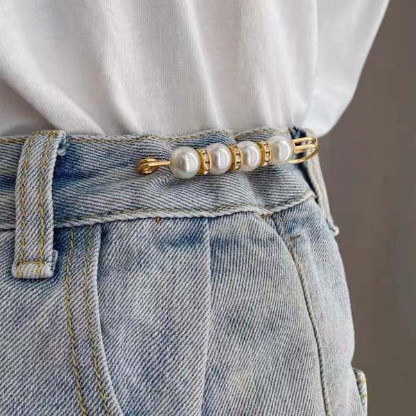 Kristallpärla Kläder Mode Nålar Brosch Kvinnor Byxor Säkerhetsnål Smycken white one-size