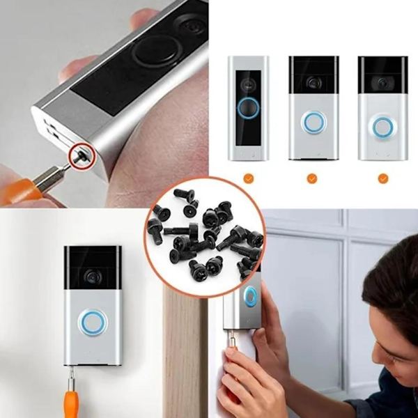 GHRYTY Ring Dörrklocka Skruvar Ersättning, 16/20 ST T5, T16 Ring Dörrklocka Skruvar, Ring Säkerhetsskruv Kompatibel med Video Dörrklocka, Ersättning 16pcs onesize