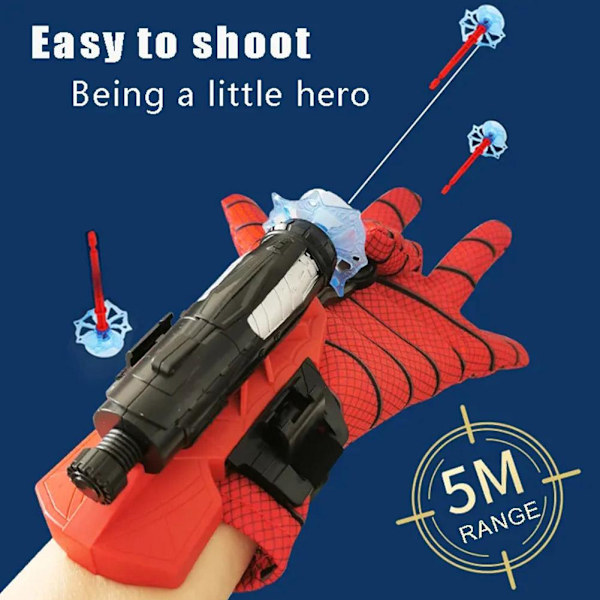 Spider-Man Handske Nät Skytt Dart Blaster Launcher Barn Kostym Leksak Spiderman