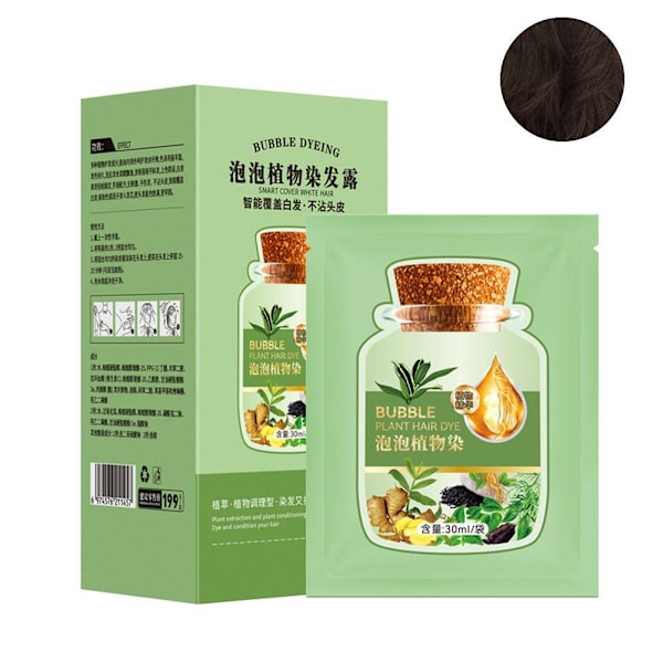 Icke-stimulerande bubbelhårfärg lätt att tvätta Unisex Naturlig växthårfärg; G1A8 chestnut brown 10pcs*30ml