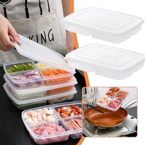Förvaringslåda för kylskåp, Matkonserveringslåda, 4 Förseglade Matlådor Z6 D0J6 ■ш ж U5U2 whiteB 2pcs