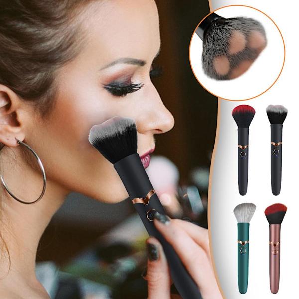 10 Hastigheter Elektrisk Sminkborste Foundation Blandning Rouge Löst Puder Vibrationsmassage Löst Puder green One-size