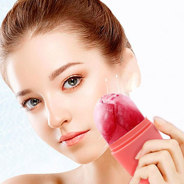 Silikon Ice Roller för Ansikte Ögon & Nackmassage Ta Bort Mörka Ringar Krymp D5Z7  pink 1pcs