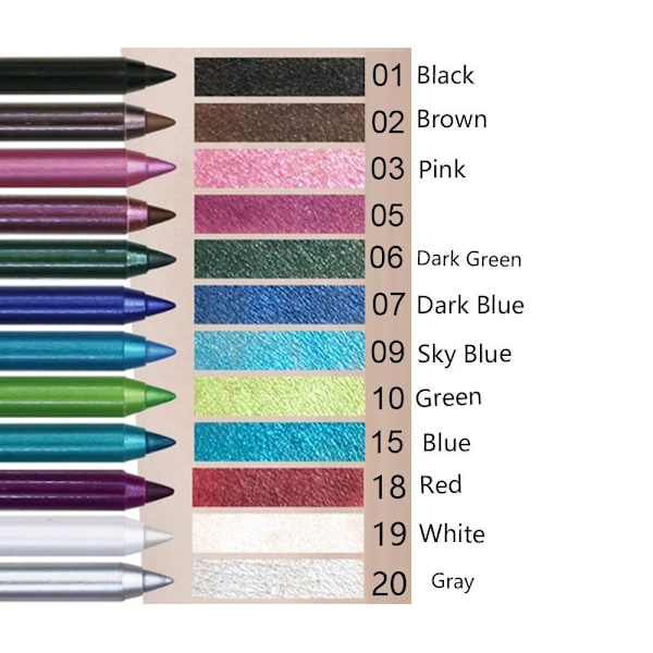 14 Färger Färgglad Eyeliner Penna Ögonpenna Gelpennor Långvarig Vattentät Ny  white 9g