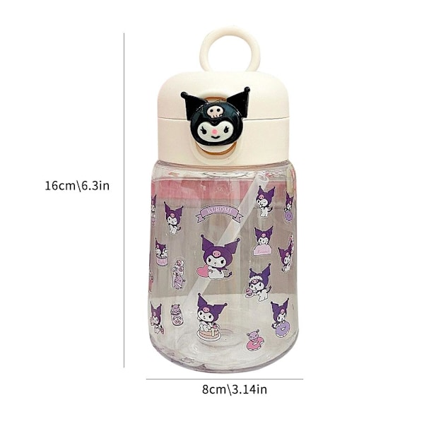 400ml Sugrör Vattenkopp Cinnamoroll Kuromi Melody Sugrör Utomhus Portabel Vattenflaska Kopp Spelare C1v2 pink rabbit 400ml