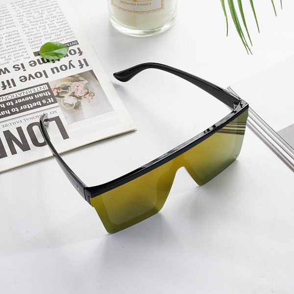 Dam Solglasögon Fyrkantiga Överdimensionerade Lyx Fla Lot B6 black+gray One-size