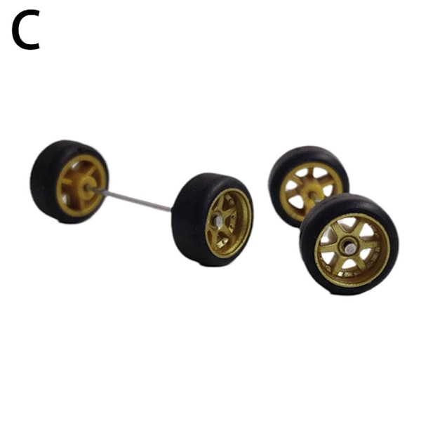 6-ekrad Anpassad Legering 1:64 Hjul Och Däck Real Riders Gummi Fo golden onesize
