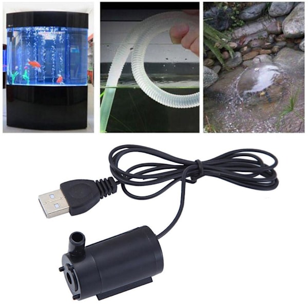 USB-driven Låg Ljudnivå Mikro Mini Pump Mini Vattenpump Akvarium Fisk 2-3l/min S9z5