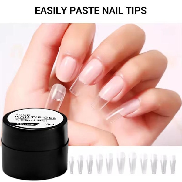 10ml Solid Nagelspetsar Gel Solid State Chip Limverktyg Snabbtorkande Solid Gel Falska Naglar Q6e5