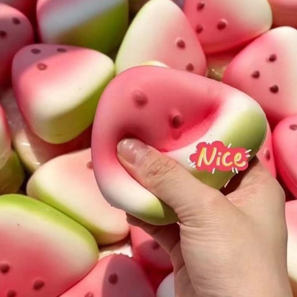Vattenmelon Squishy Leksak Långsamt Stigande Mjuk Sensorisk Fidget Klämleksak För Barn P7E0