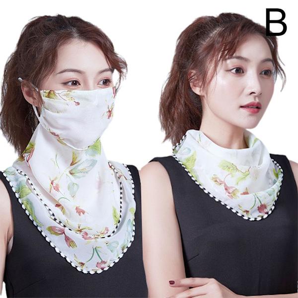 Utomhus Vandring Chiffong Bekväm Sjal Slöja Ansikte Nackskydd L7U9  white onesize