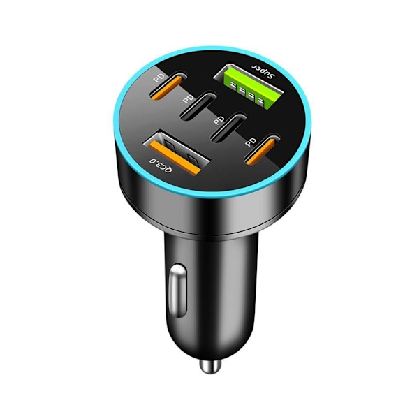 66W Billaddare 4 USB Typ C Snabbladdning Biltelefonadapter Med Digital D I9I8 2PD 4USB onesize